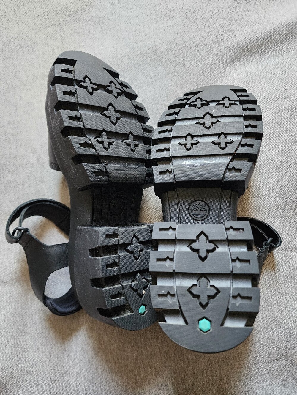 Timberland Black Platform Leather Sandals Size 8 US - Picture 4 of 7